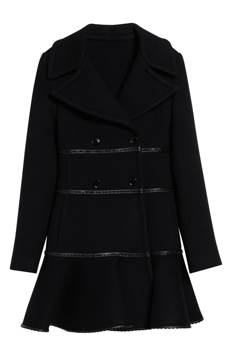 Alaïa Princess Double Breasted Wool Coat, Main, color, Noir Alaia