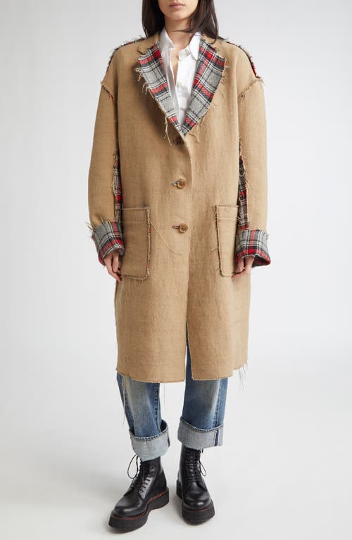 R13 Plaid Coat In Gray