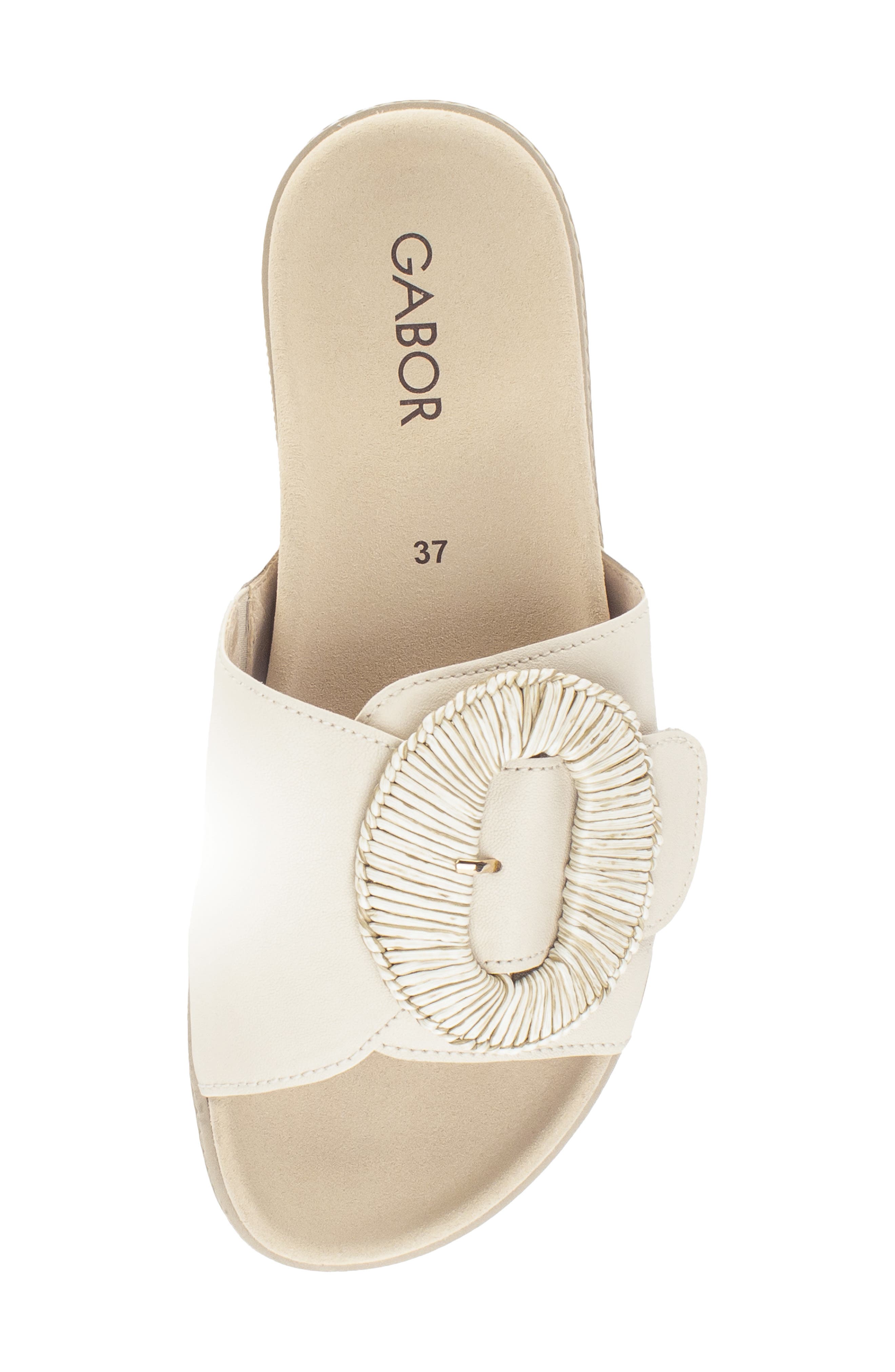 Gabor Platform Slide Sandal, Alternate, color, Panna