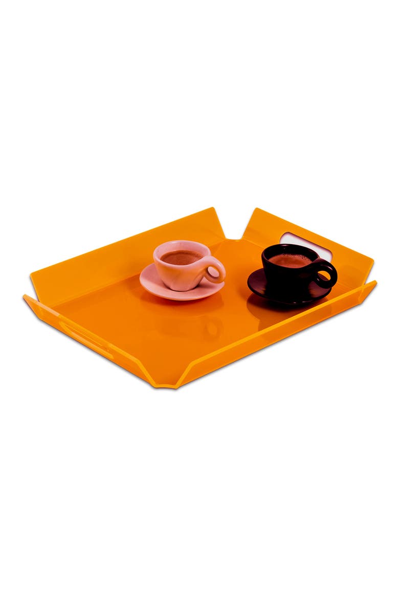 Dezi Acrylic Serving Tray, Alternate, color, ORANGE