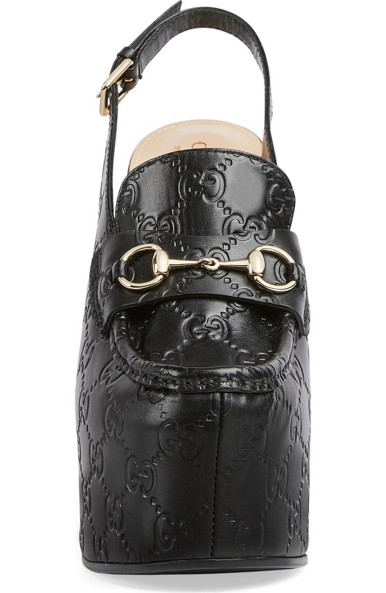 Gucci Horsebit Platform Slingback Loafer Pump, Alternate, color,