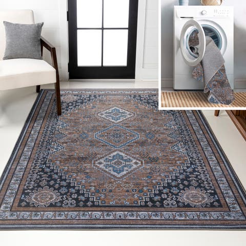 Dalyan Geometric Medallions Machine-Washable Area Rug