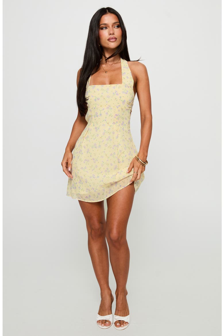 Rosamie Floral Halter Minidress, Alternate, color, CREAM / FLORAL