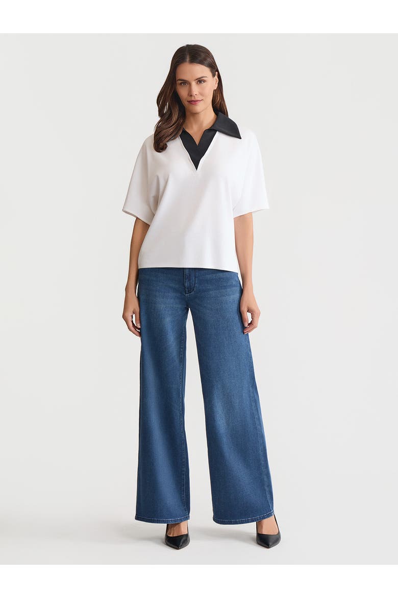 Mixed Media Soft Knit Shirt, Main, color, White