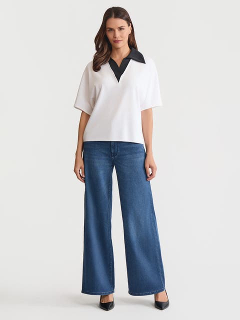 Mixed Media Soft Knit Shirt