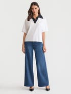 Misook Mixed Media Soft Knit Shirt