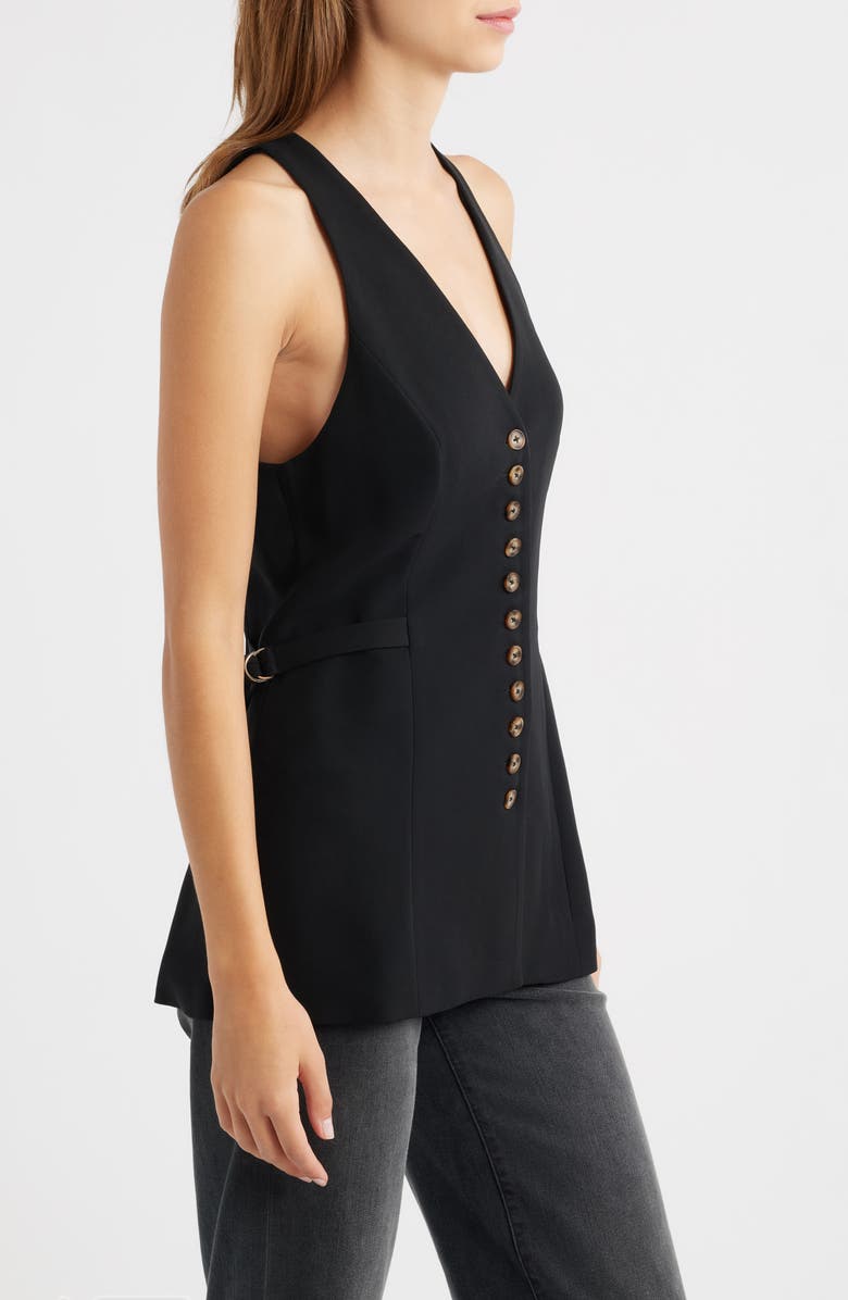 Reformation Rowe Vest, Alternate, color, Black