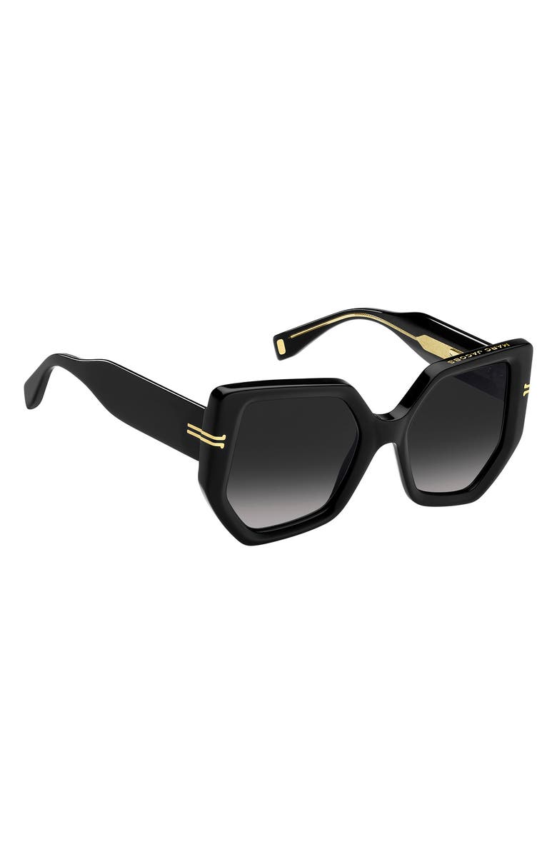 Marc Jacobs Geometric Sunglasses, Alternate, color, Black / Grey Shaded