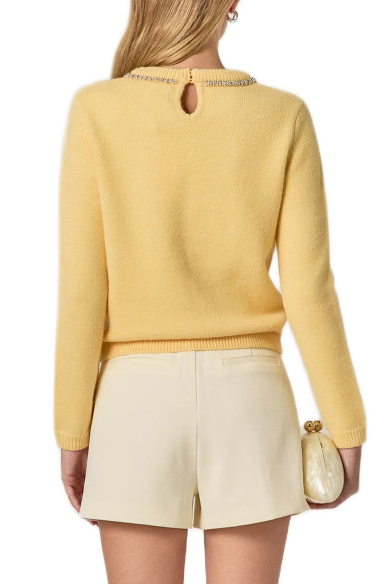 Rhinestone Bow Sweater, Alternate, color, BUTTER YELLOW