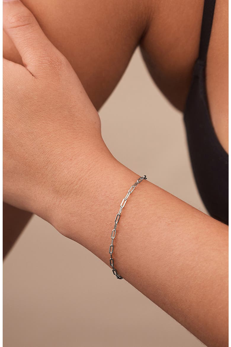 Dainty Paper Clip Chain Bracelet, Alternate, color, SILVER