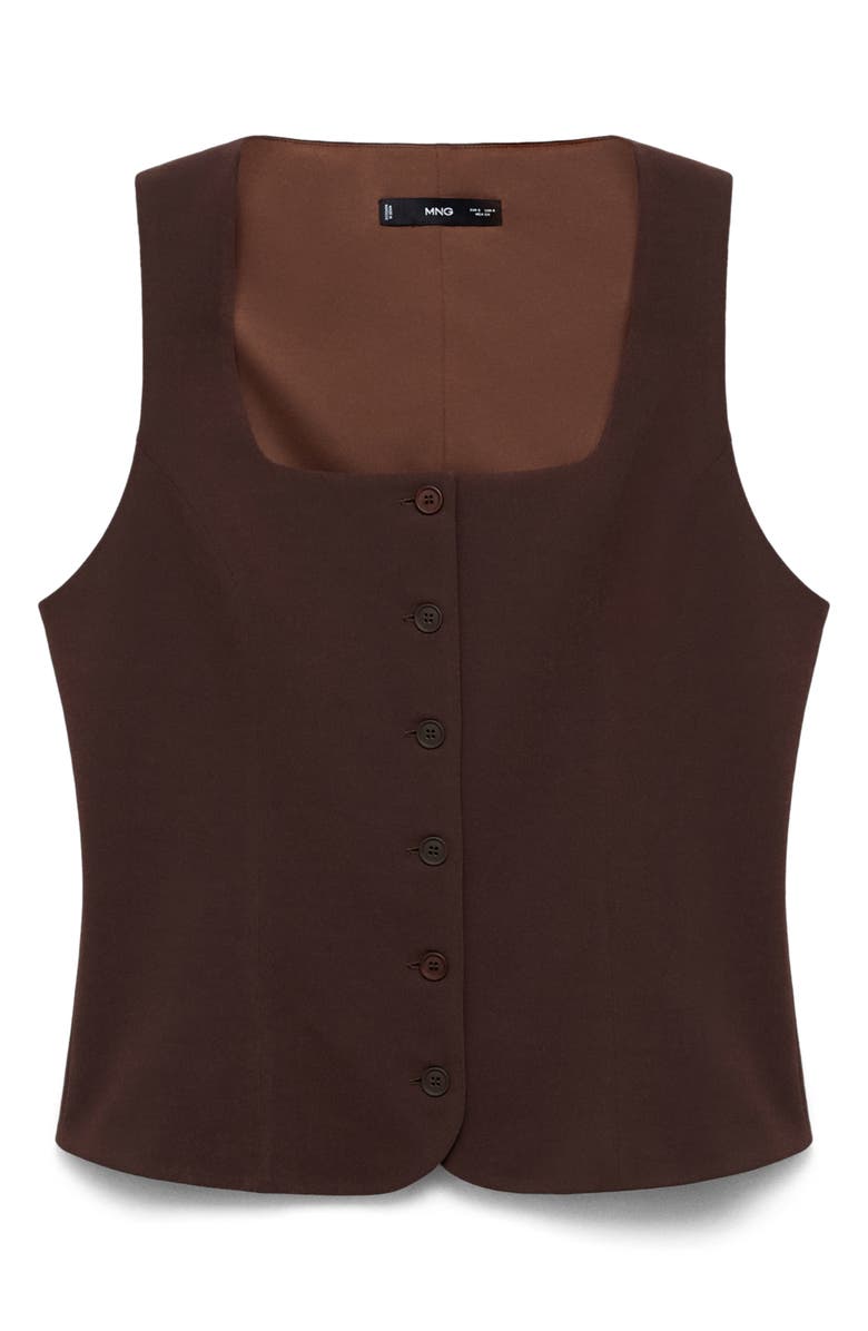 MANGO Klum Square Neck Vest, Alternate, color, Chocolate