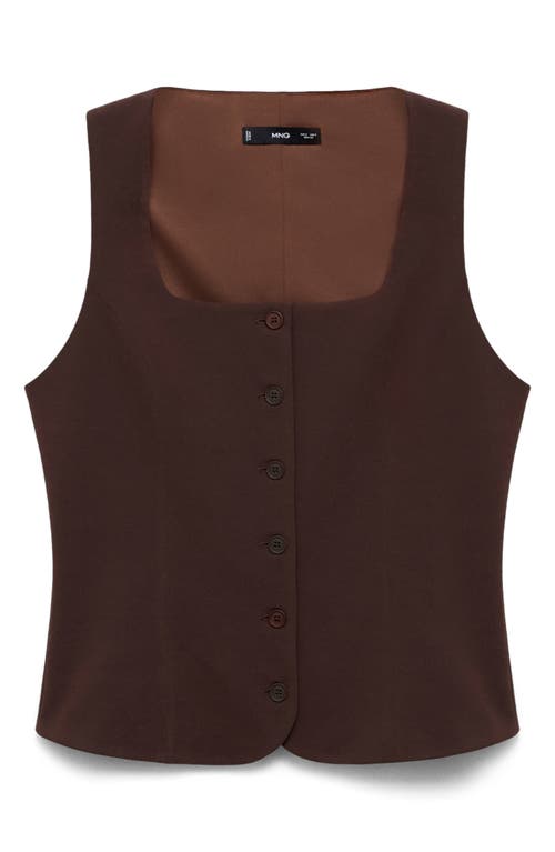 Mango Klum Square Neck Vest In Chocolate