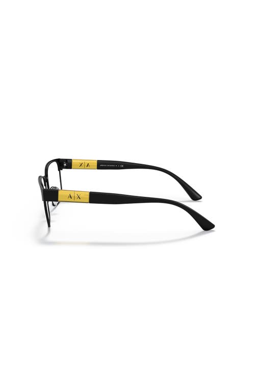 Armani Exchange 55mm Rectangle Optical Glasses In Black