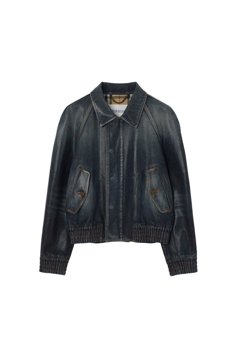 Burberry Coated Denim Jacket, Alternate, color, Mid Blue