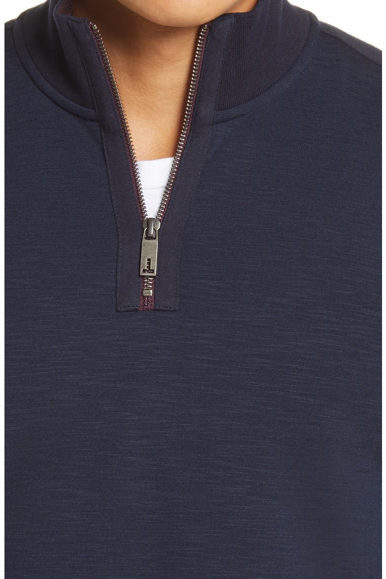 Caravan Slim Fit Quarter Zip Top, Alternate, color, DARK NAVY
