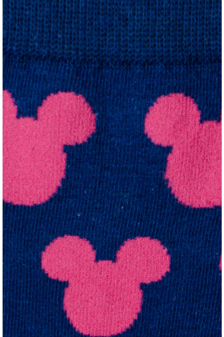 Mickey Pink Silhouette Crew Socks & Lapel Pin Set, Alternate, color, BLUE MULTI