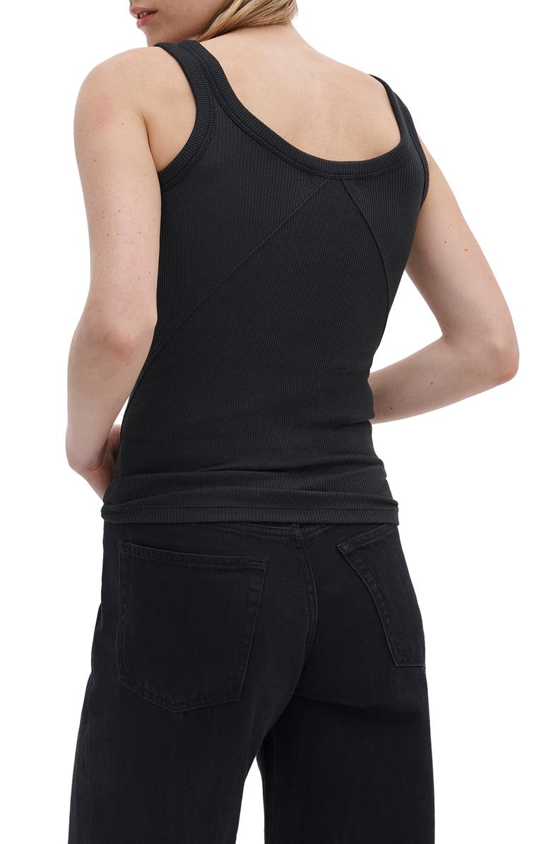 rag & bone The Essential Rib Cotton U-Neck Tank, Alternate, color, Black