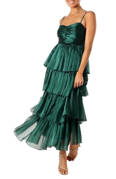 Jace Tiered Satin Gown