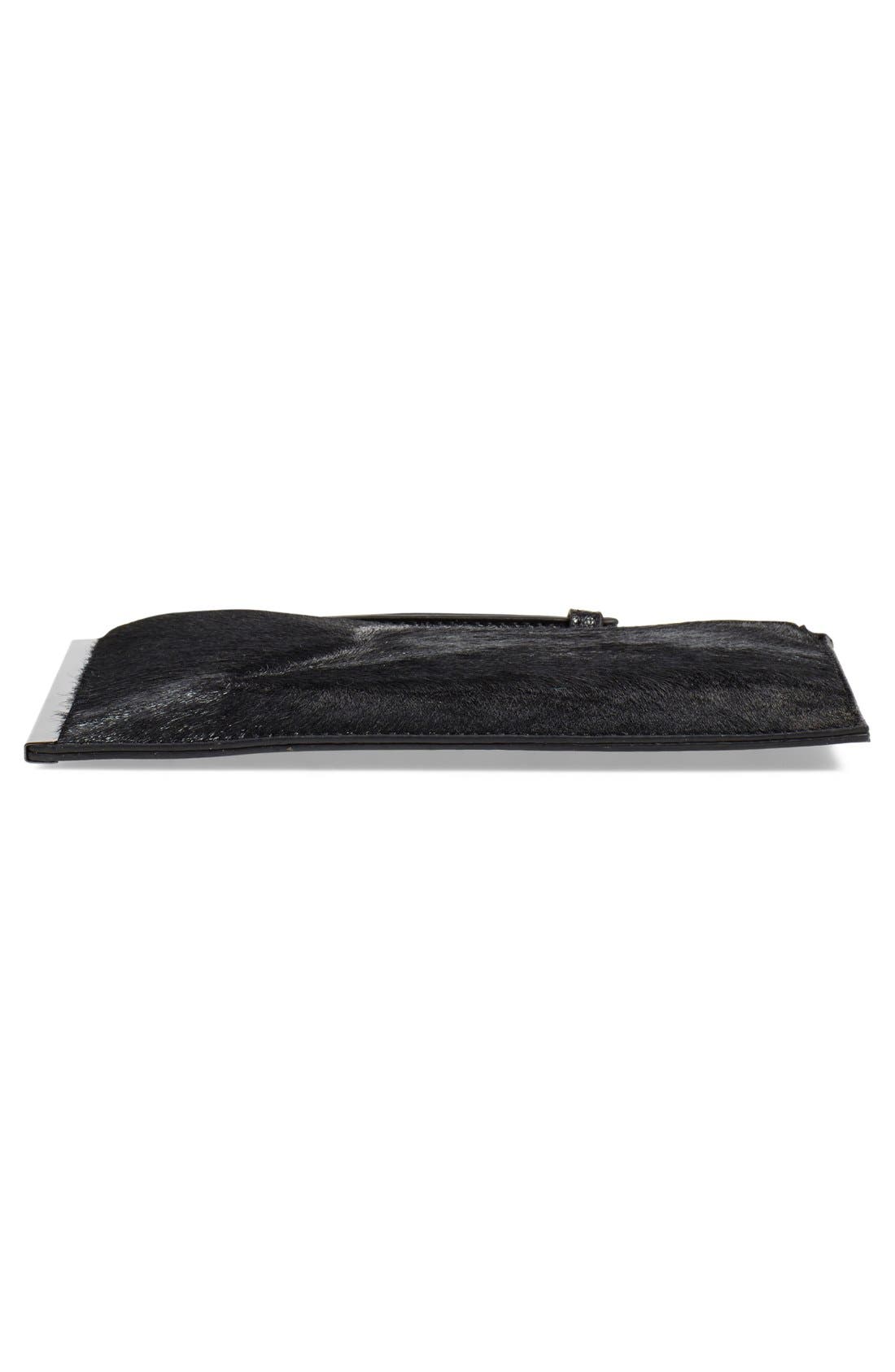 Genuine Calf Hair Clutch, Alternate, color, BLACK
