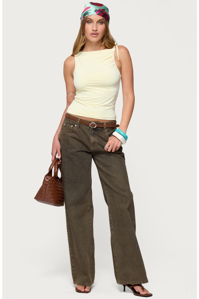 Shanee Tie Shoulder Tank, Alternate, color, YELLOW