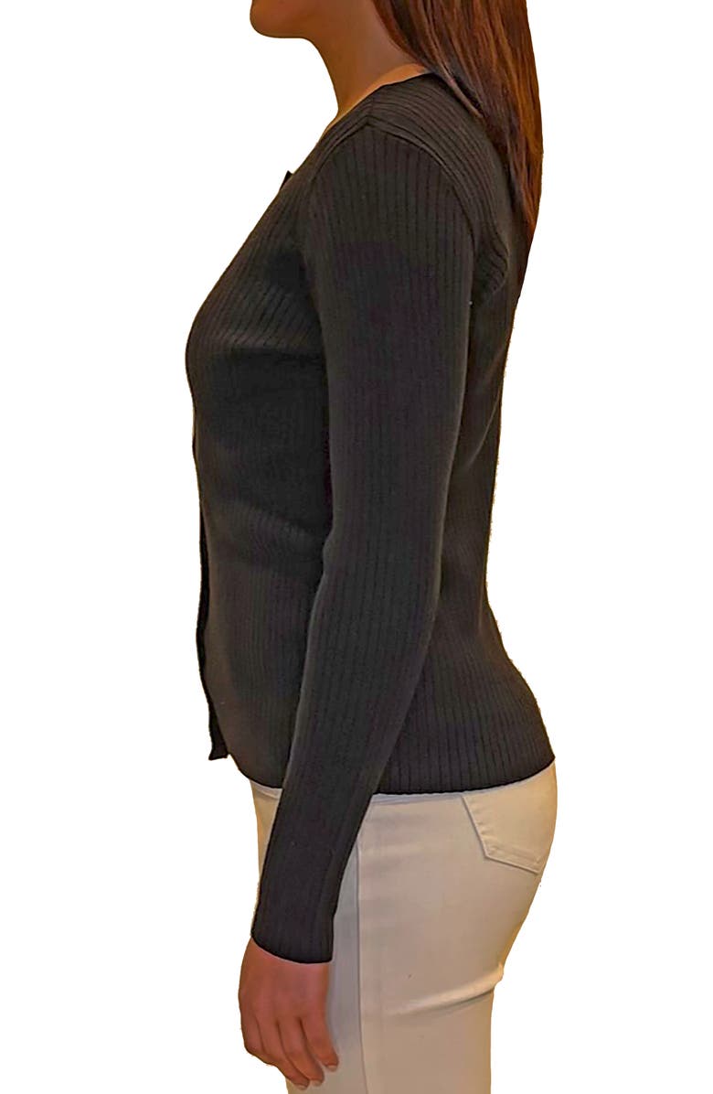 Jaclyn Smith Rib Button Front Cardigan, Alternate, color,