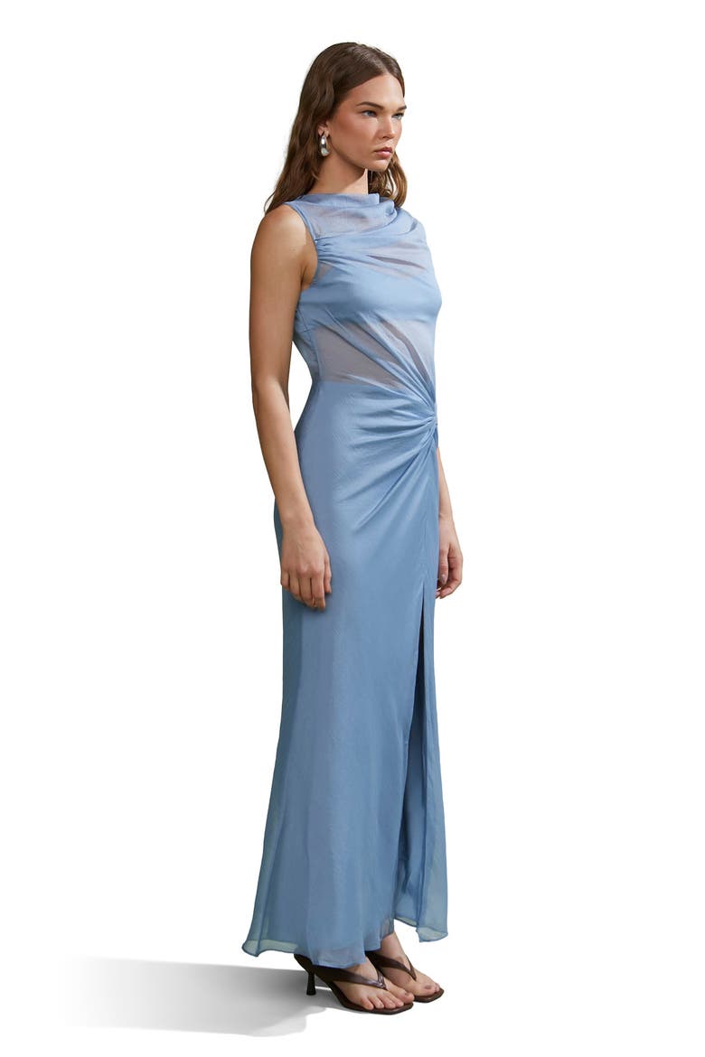 Amille Sheer Gown, Alternate, color, Tropical Dusk