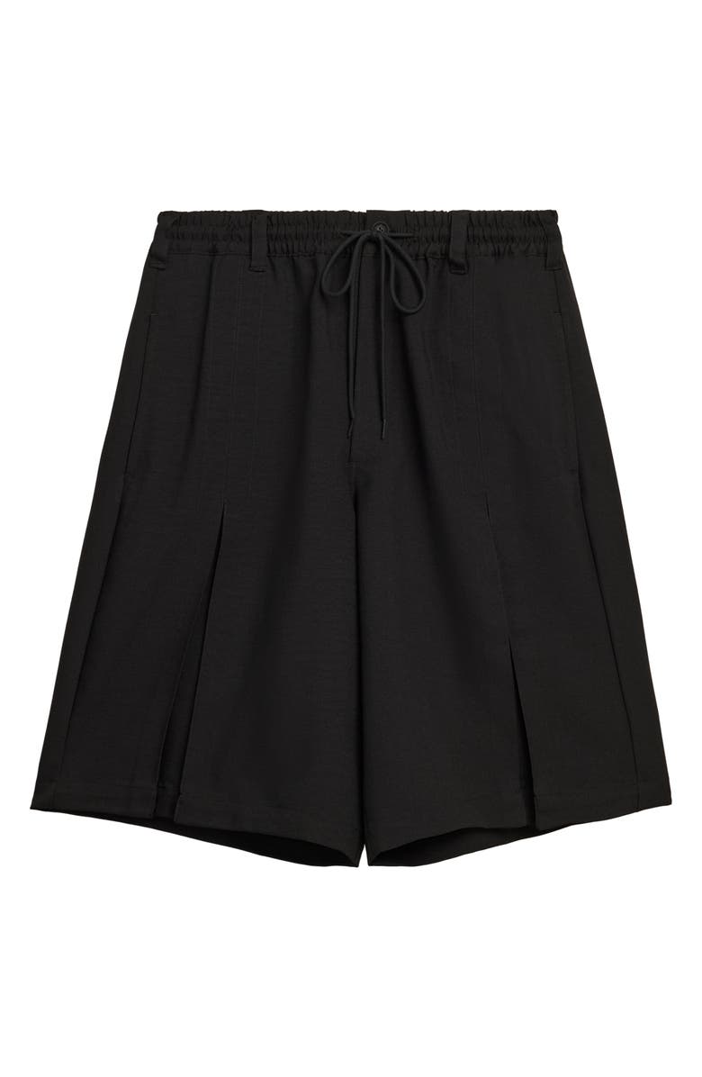 Y-3 Sport Uniform Pleated Oversize Shorts, Alternate, color, Black