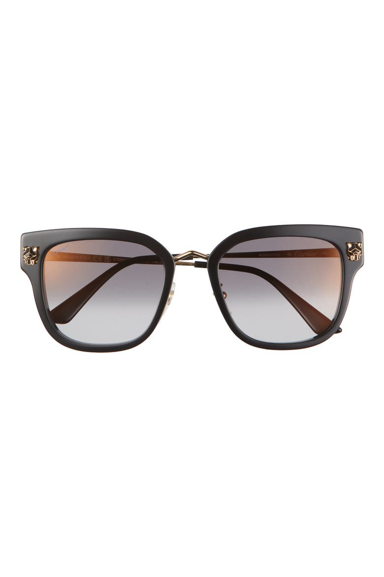 55mm Gradient Round Sunglasses, Main, color, BLACK