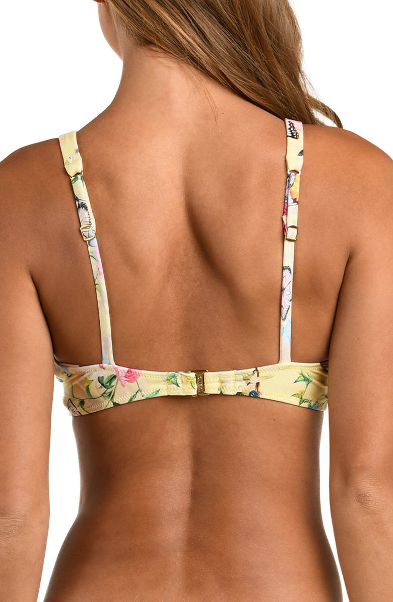 L'AGENCE Lexie Garden Butterfly Bikini Top, Alternate, color, Yellow Multi