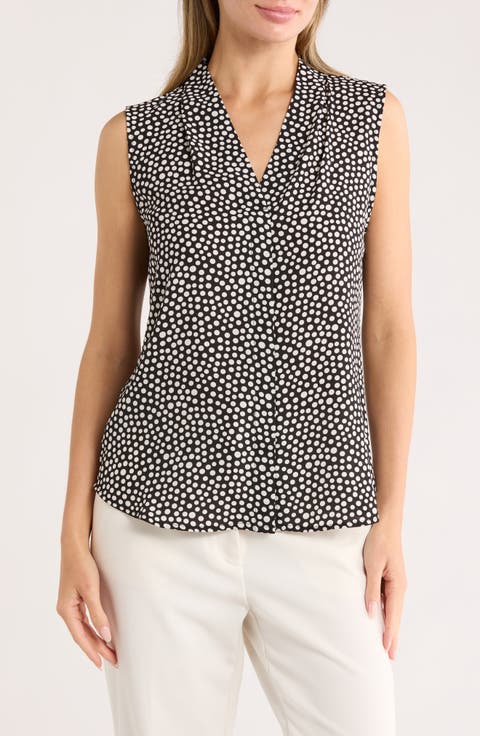 V-Neck Sleeveless Woven Shell Top