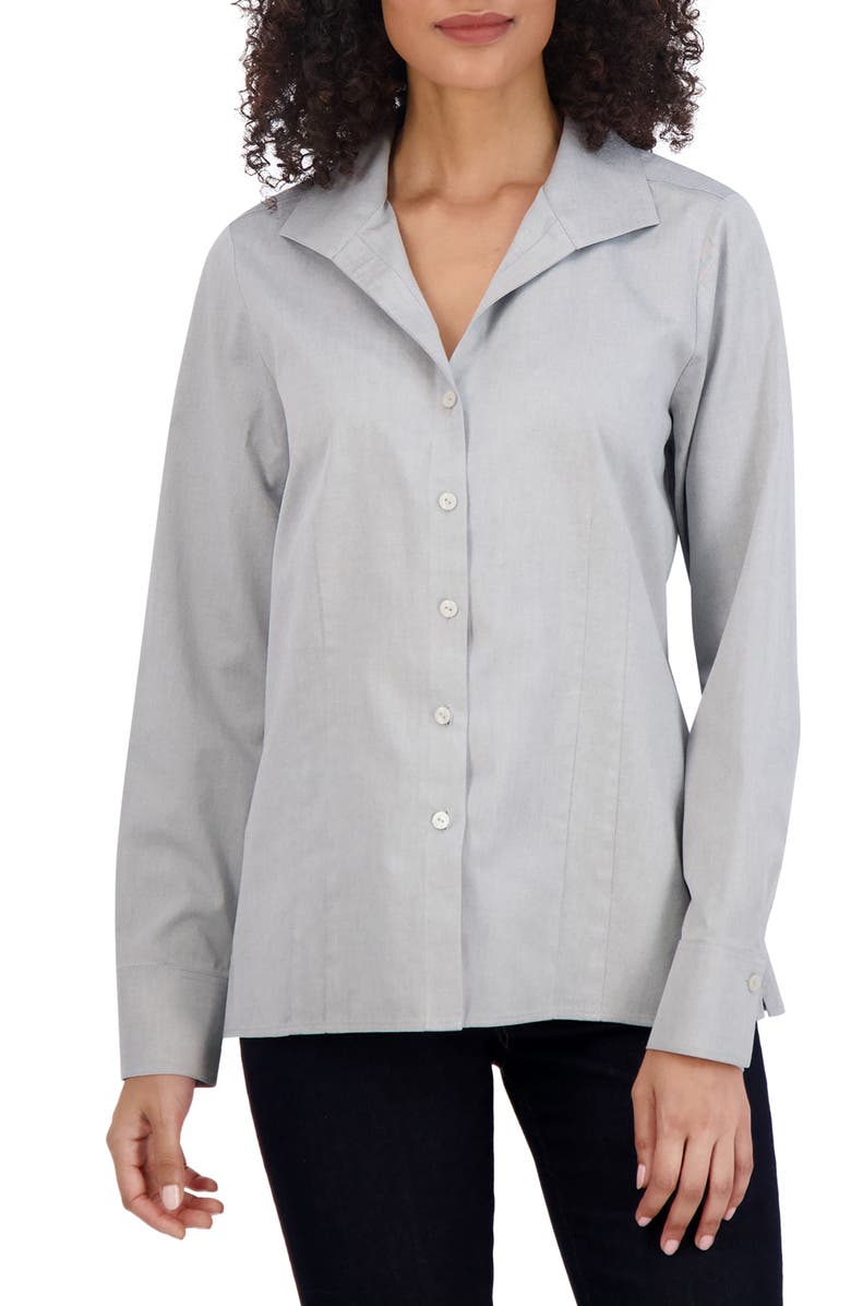 Foxcroft Katie Cotton Button-Up Shirt, Main, color, 