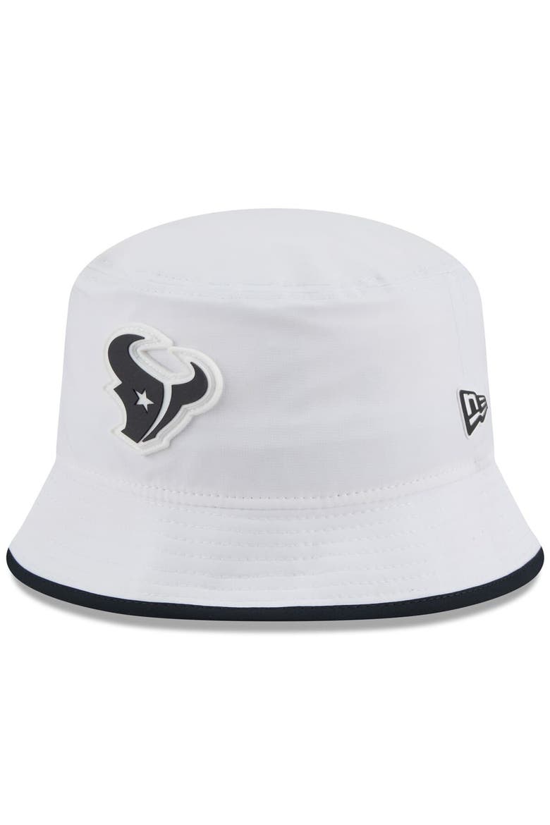 Men's New Era  White Houston Texans 2025 NFL Training Camp Stretch Bucket Hat, Main, color, White