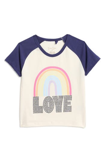 Jessica Simpson Kids' Ringer Graphic T-shirt In Navy