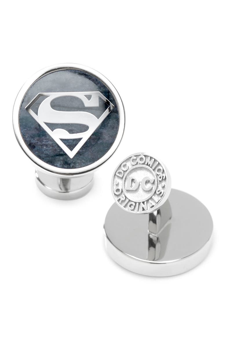 Superman Cuff Links, Alternate, color, SILVER
