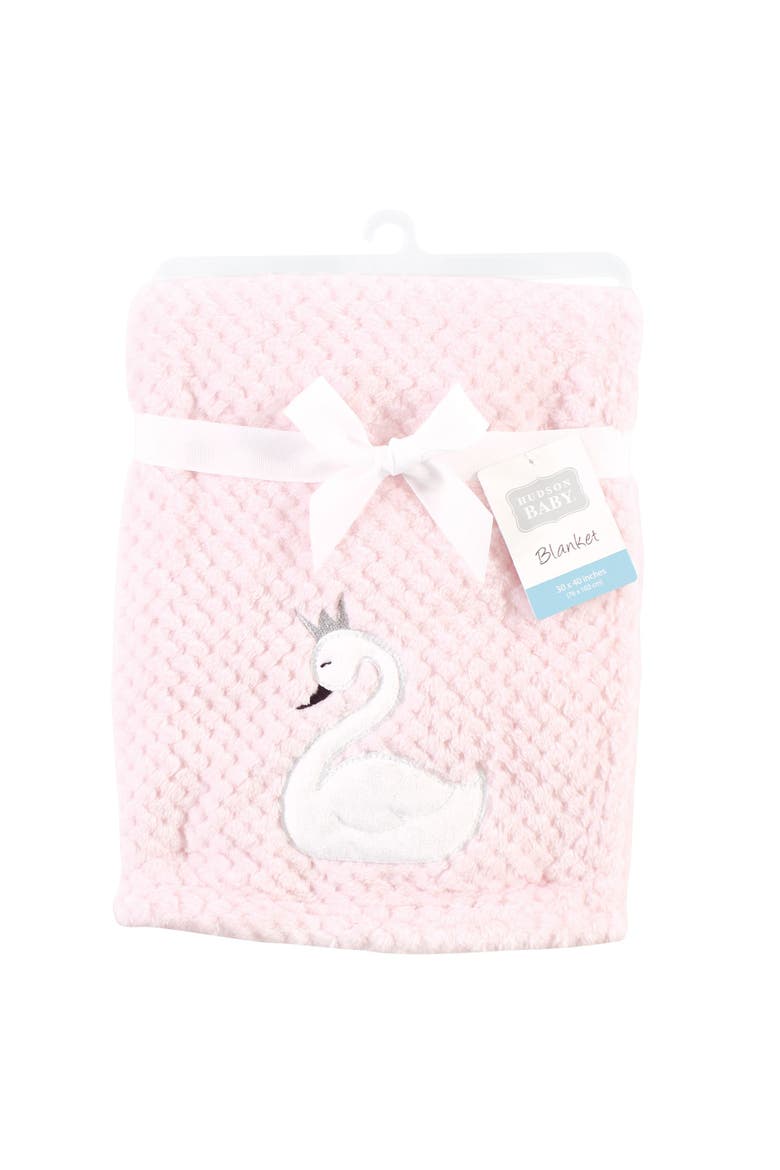 Plush Waffle Blanket, Alternate, color, Swan