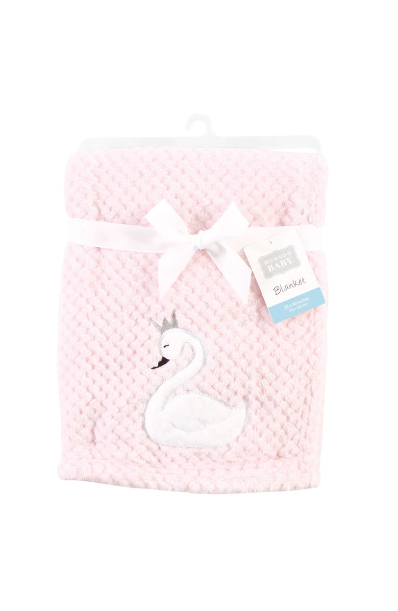 Hudson Baby Plush Waffle Blanket, Alternate, color, Swan