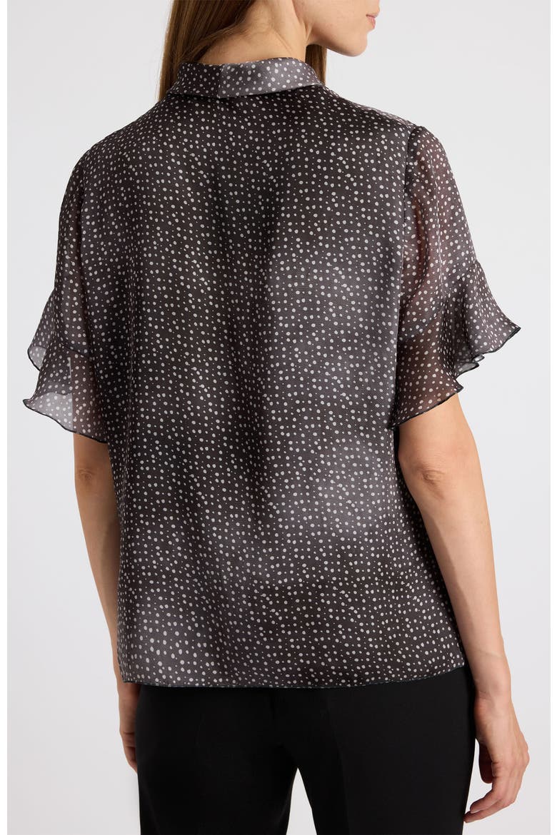 Athena Blouse with Short Flutter-Sleeves, Alternate, color, Onyx