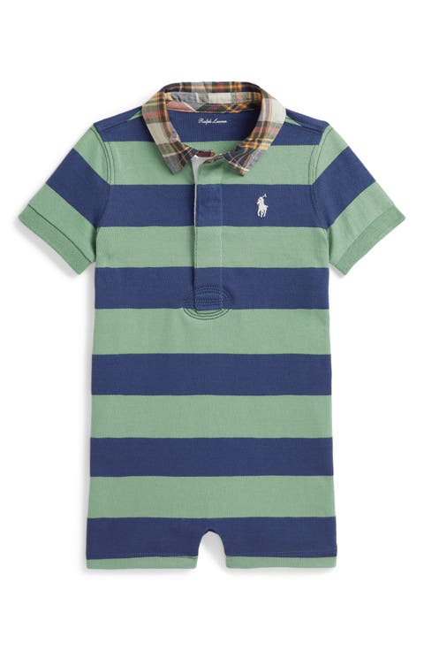 Cotton Jersey Polo Shortalls (Baby)