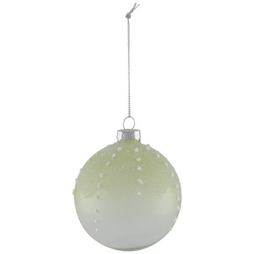 Northlight Snowflakes Shiny Glass Ball Christmas Ornaments In Green