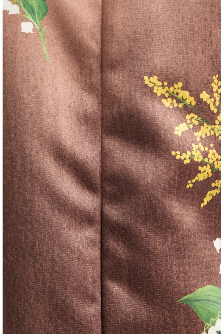 Mixed Botanical Satin Shift Minidress, Alternate, color, BLUSH/ BROWN