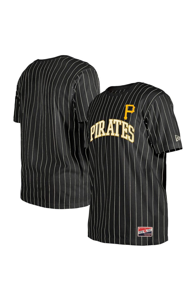 New Era Men's New Era Black Pittsburgh Pirates Throwback Pinstripe T-Shirt, Main, color, 