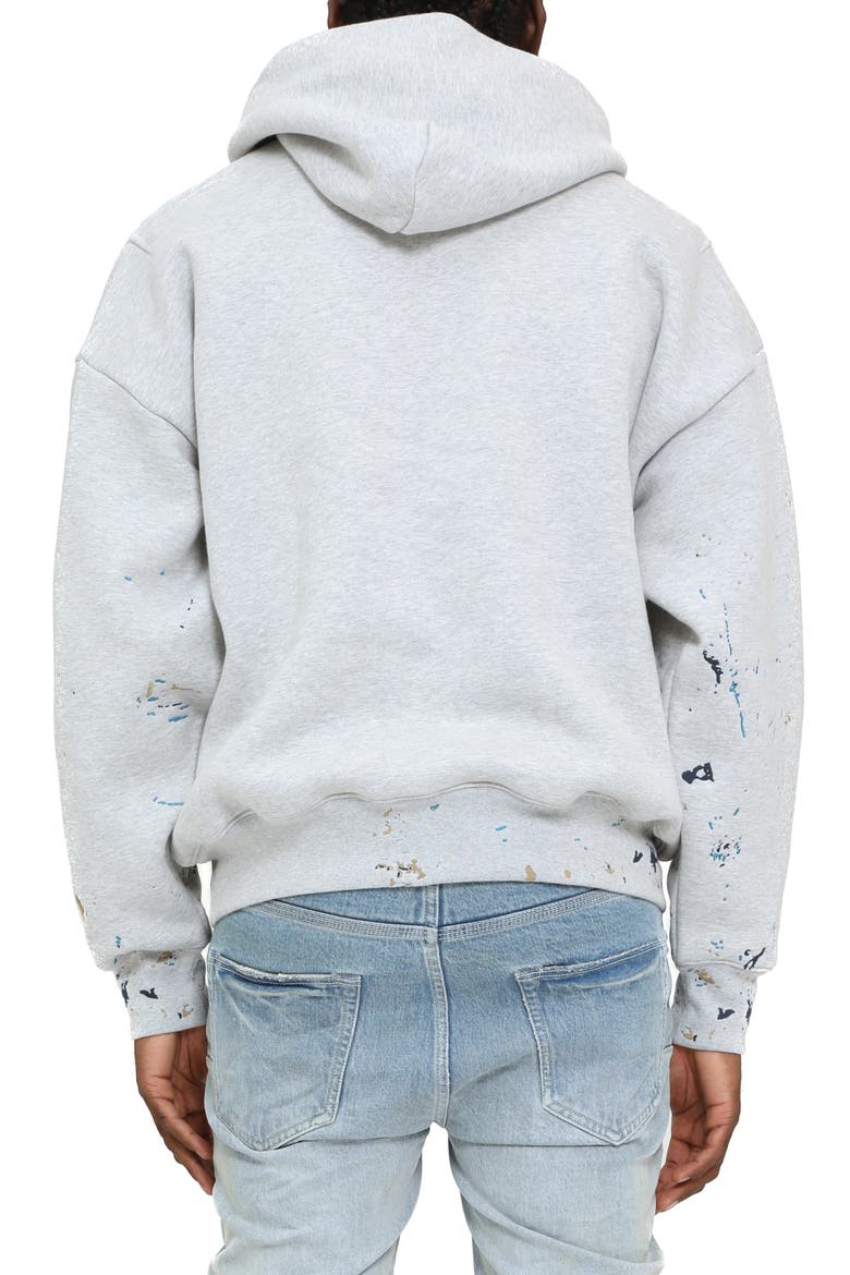 Heavyweight Fleece Cotton Graphic Hoodie, Alternate, color, HEATHER