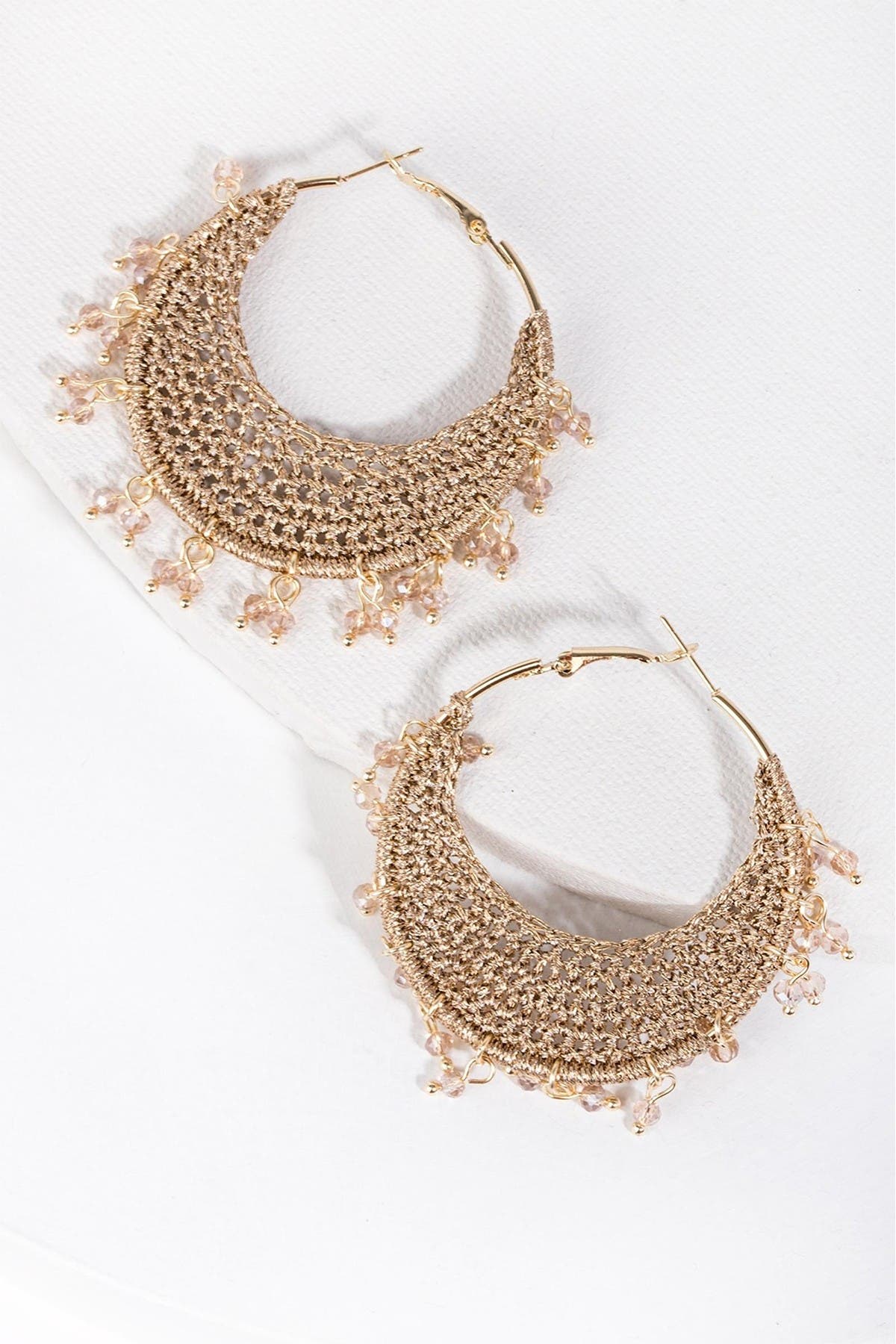 SAACHI Bana Crochet 50mm Hoop Earrings (Women) | Nordstromrack