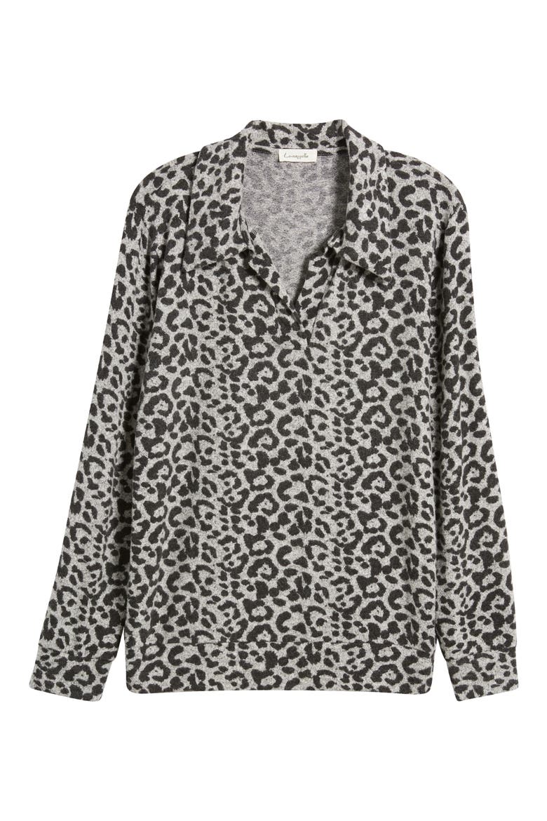 Johnny Collar Pullover, Alternate, color, GRAY/ BLACK
