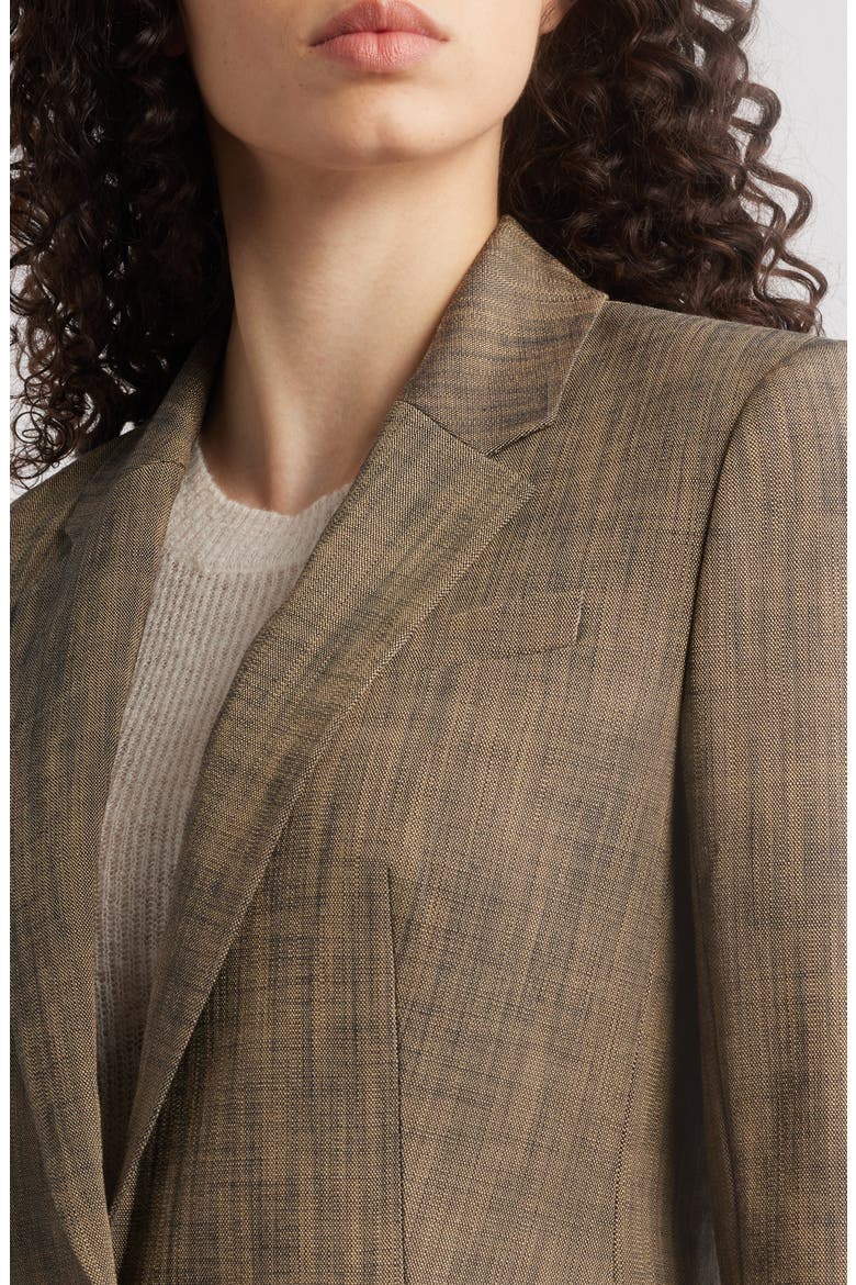 Jia One-Button Blazer, Alternate, color, TEAK SHARKSKIN