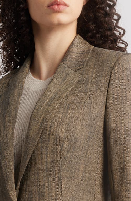 Hugo Boss Boss Jia One-button Blazer In Teak Sharkskin