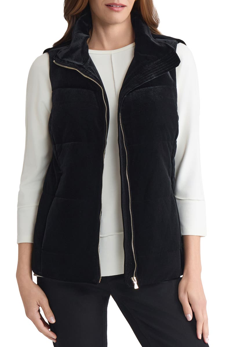 Jones New York Velvet Vest, Main, color, Jones Black