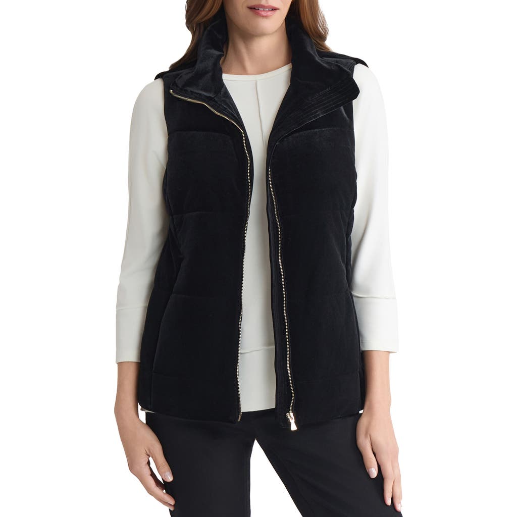 Jones New York Velvet Vest In Black