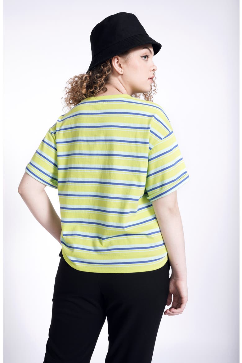 Stripe Boxy T-Shirt (Nordstrom Exclusive), Alternate, color, NEON GREEN STRIPE