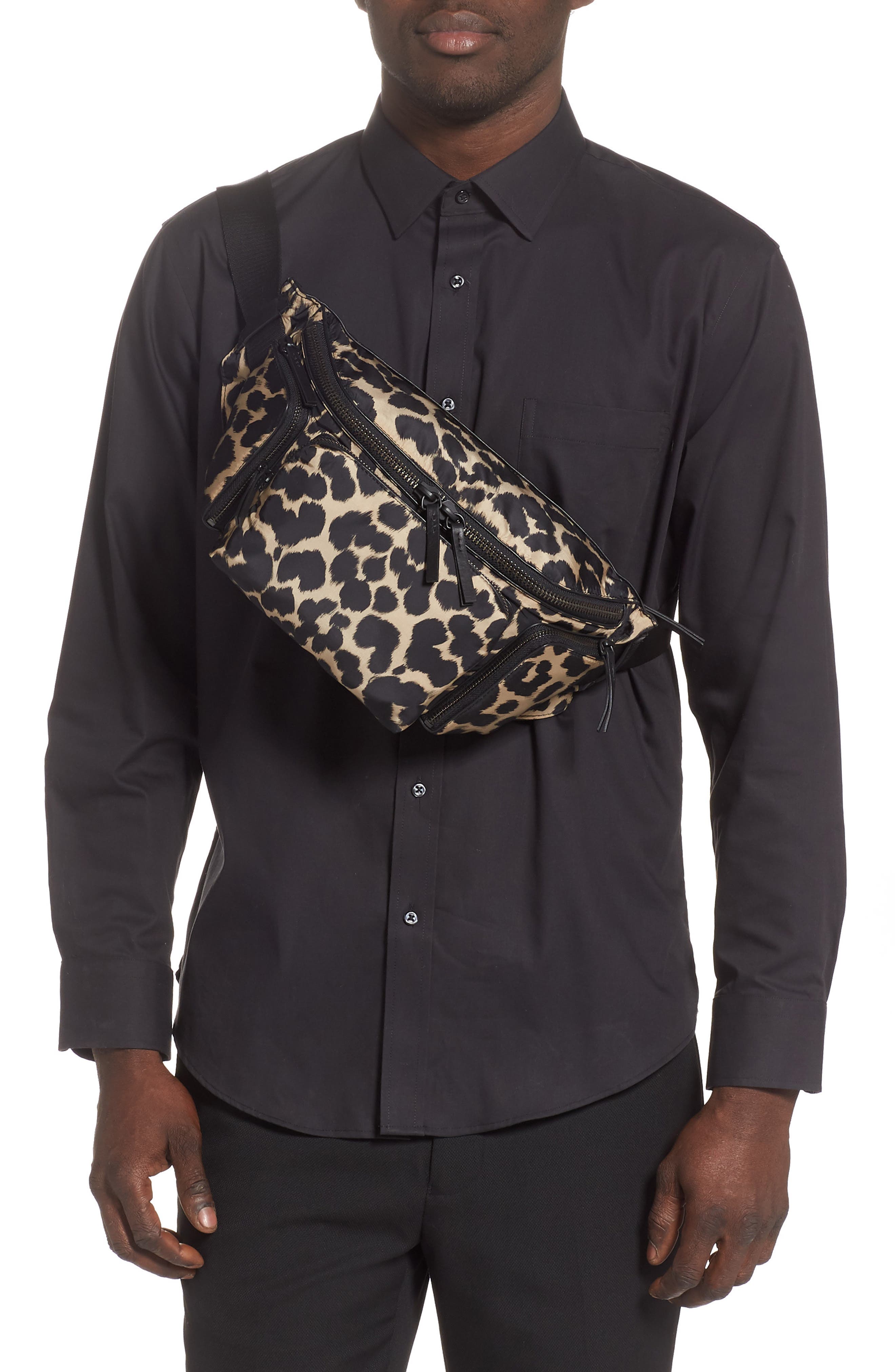 Dries Van Noten Leopard Print Belt Bag, Alternate, color, 